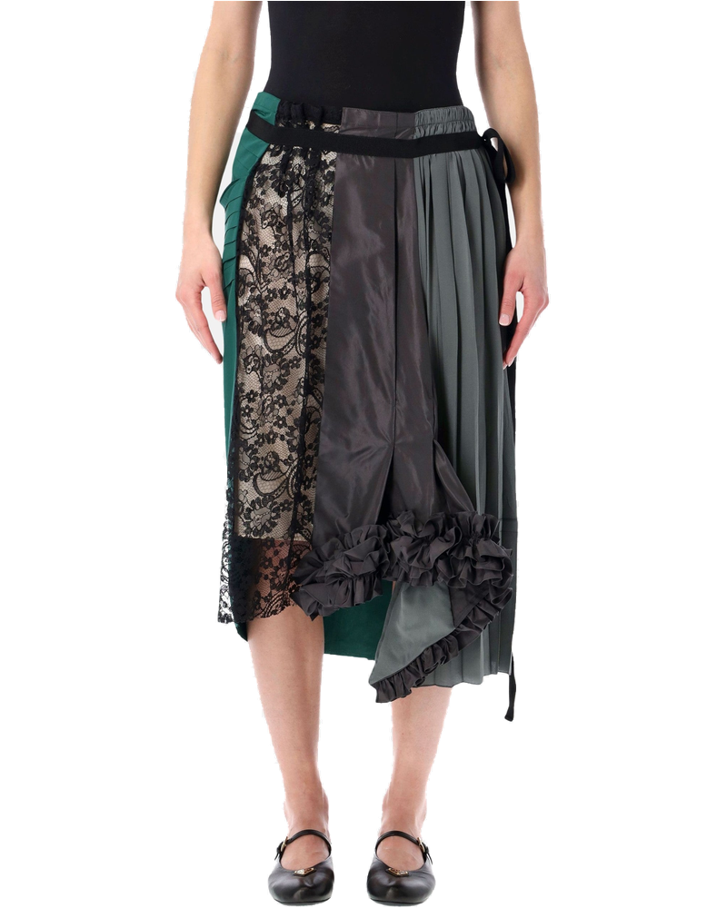 Оригінальна Technical Taffeta Patchwork Skirt Prada