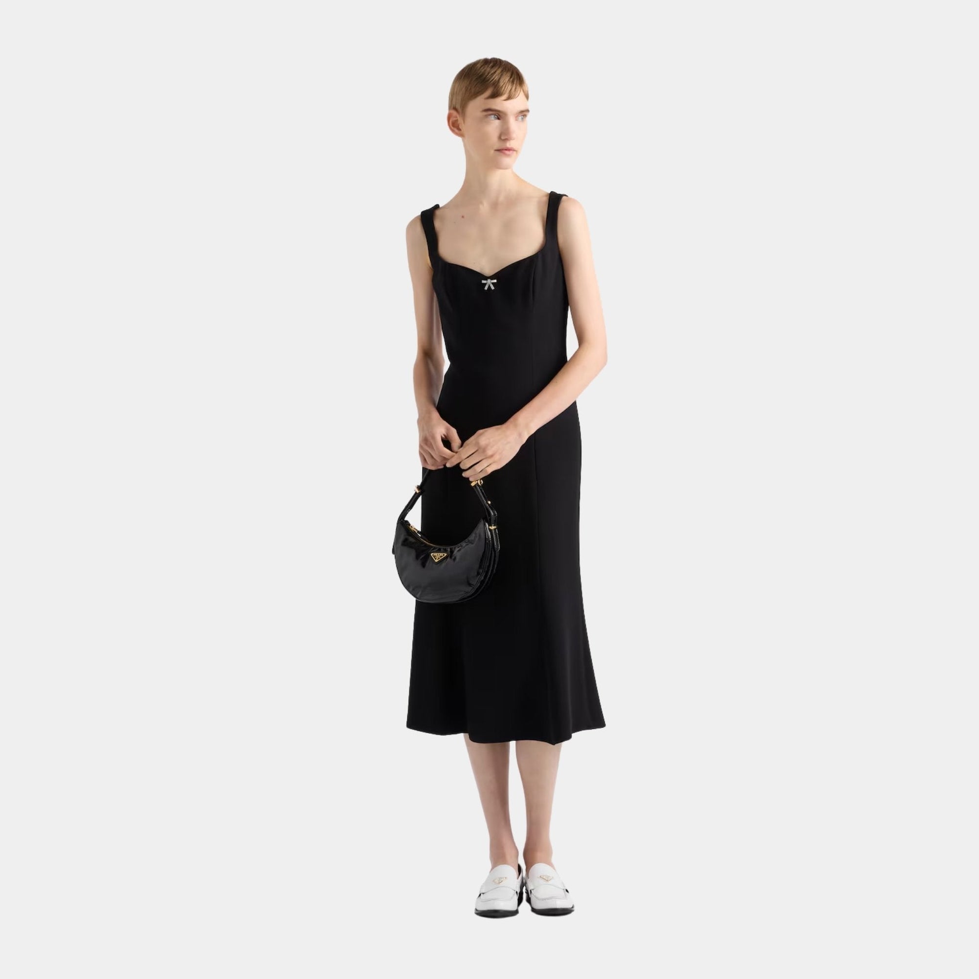 Оригінальна Embroidered Cady Sheath Dress Prada – вид ззаду