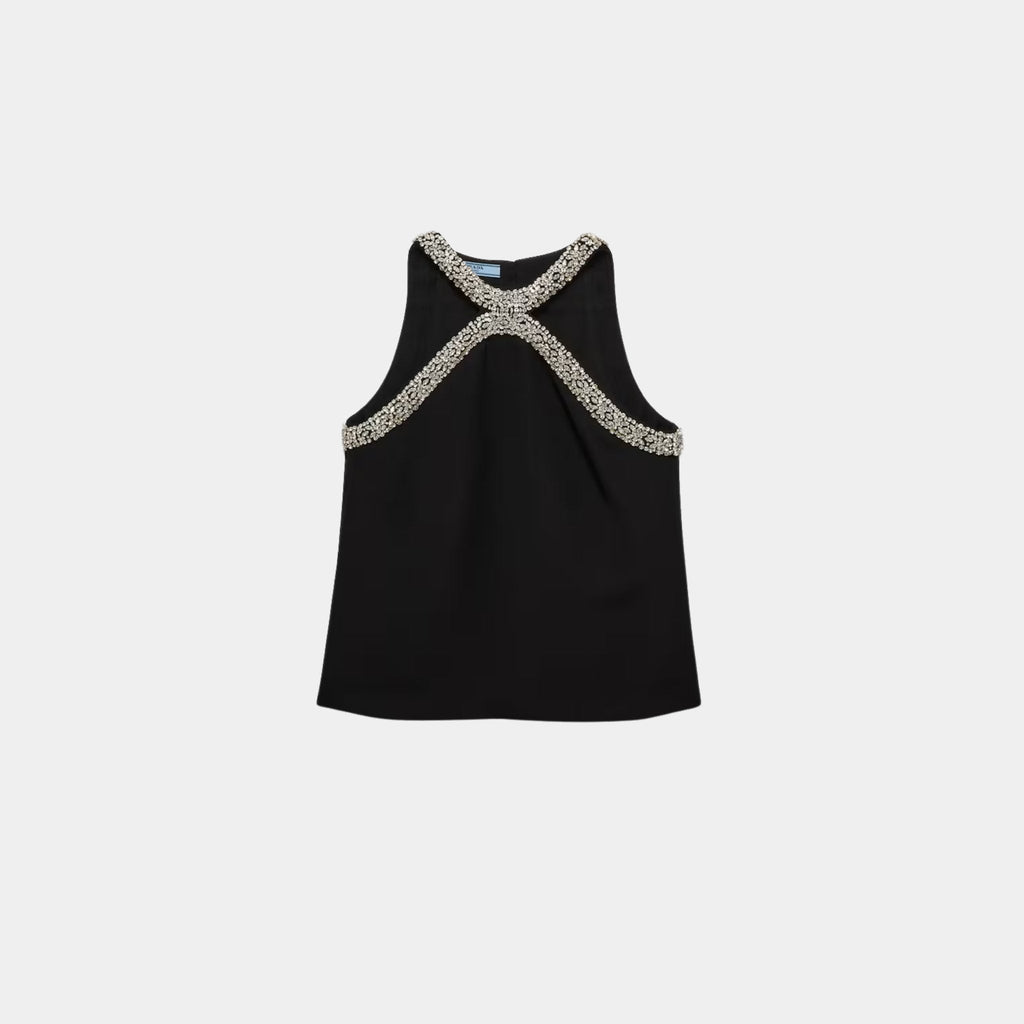 Embroidered Cady Top Embroidered Design Prada оригінал – Купити в Україні – боковий вид