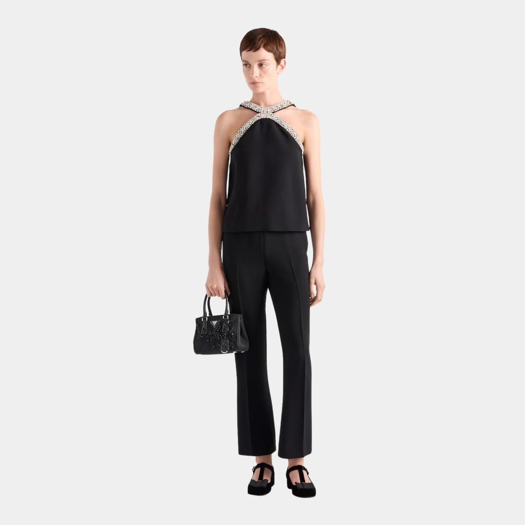 Embroidered Cady Top Embroidered Design Prada оригінал – Купити в Україні – вид ззаду