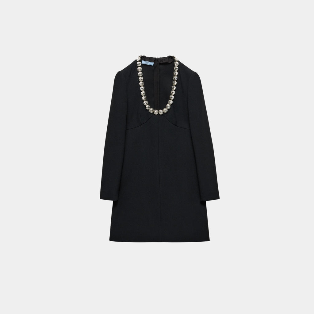 Embroidered Sablè Compact Mini Dress Prada оригінал – Купити в Україні – боковий вид