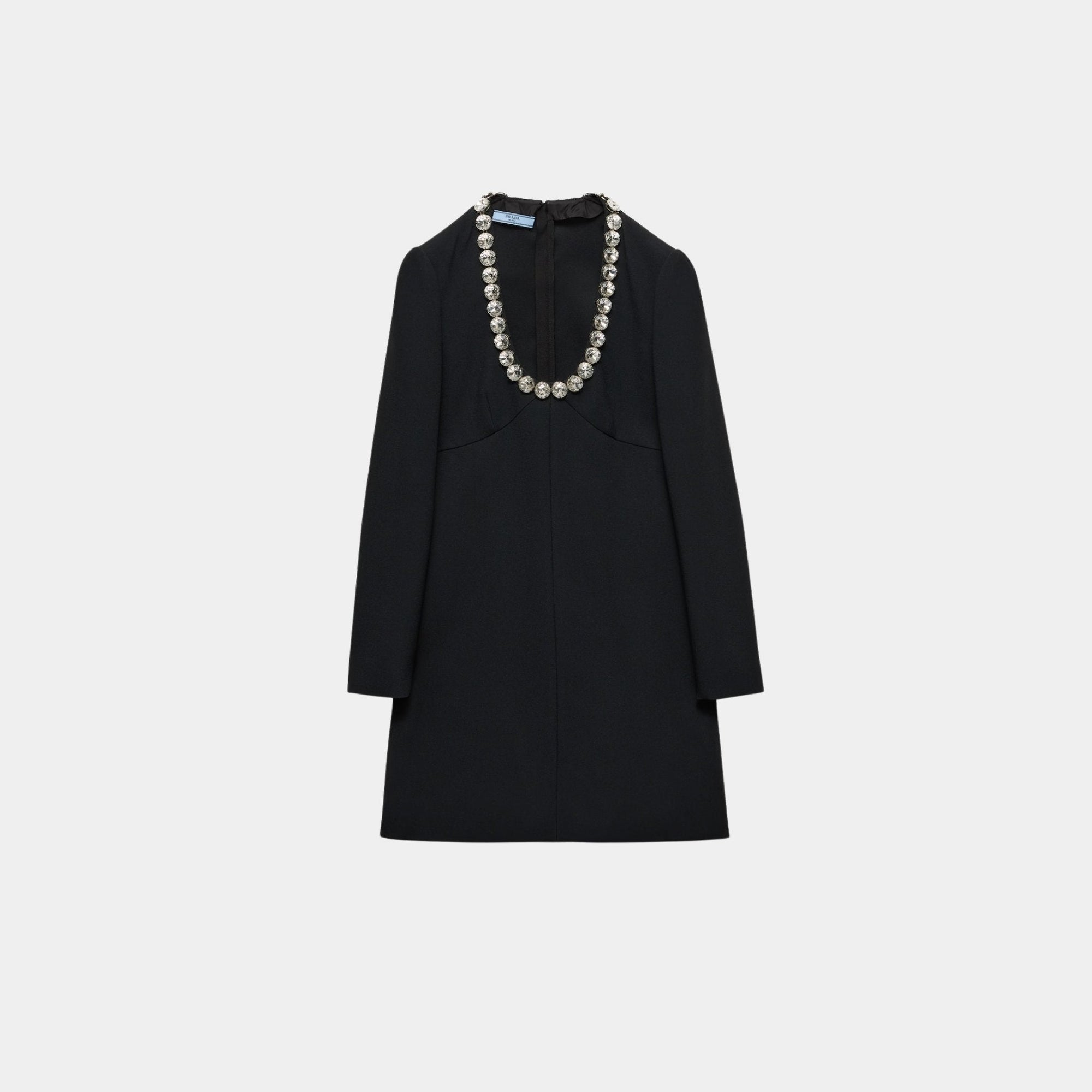 Embroidered Sablè Compact Mini Dress Prada оригінал – Купити в Україні – боковий вид