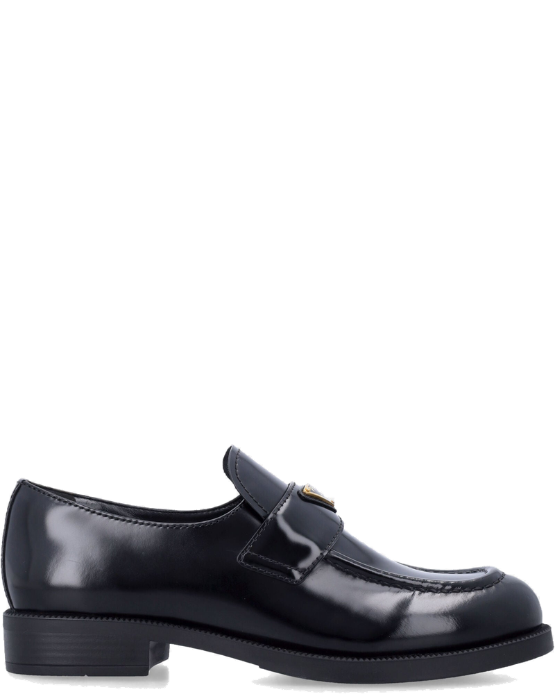 Brushed Leather Loafers With Logo Prada – Гарантія оригінальності