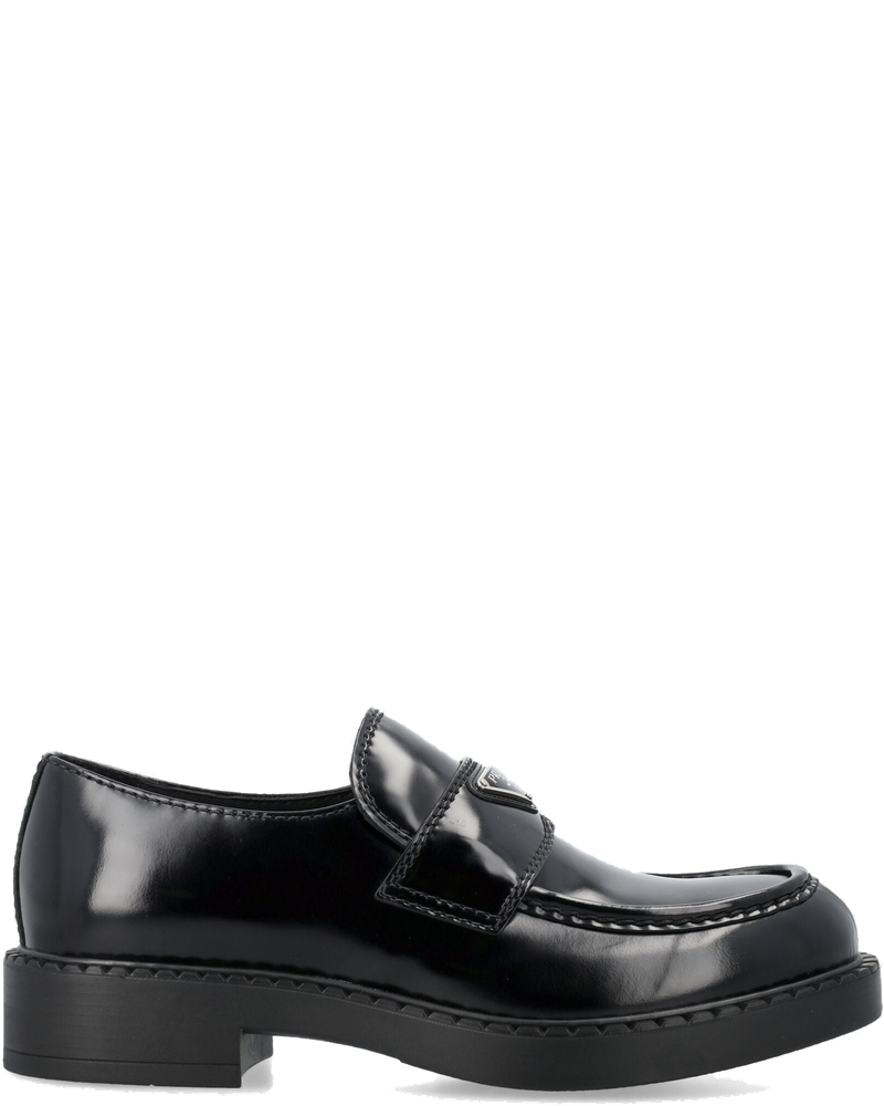 Оригінальна Chocolate Brushed Leather Loafers Prada