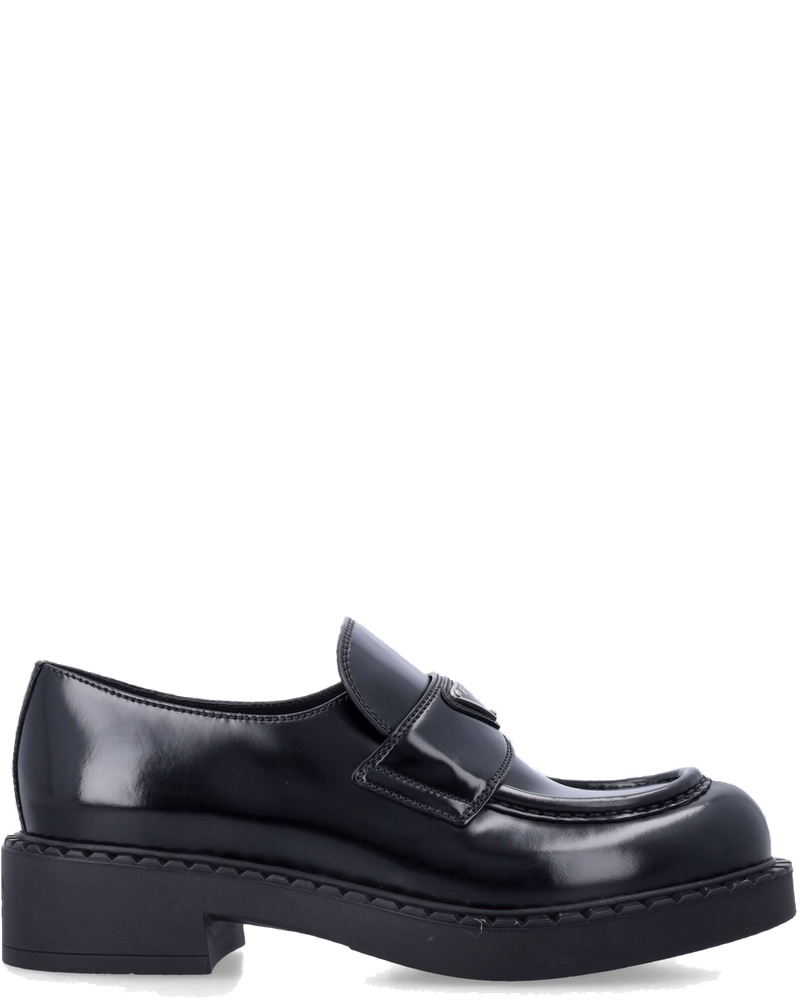 Оригінальна Chocolate Brushed Leather Loafers Prada