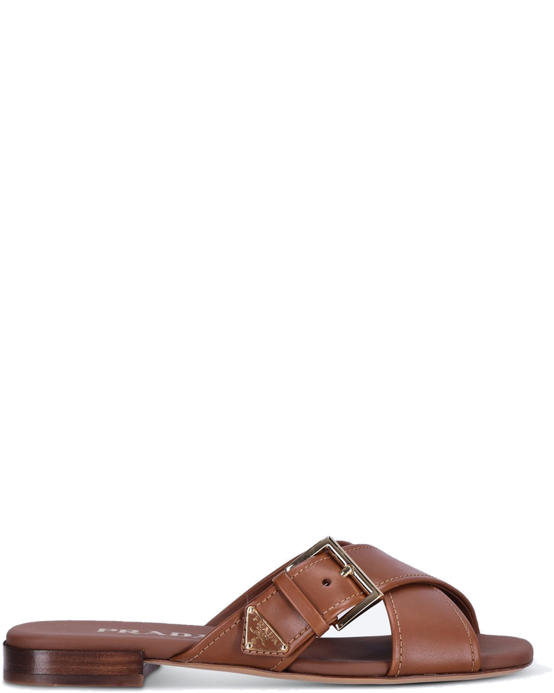 Оригінальна Leather Crisscross Slides Prada