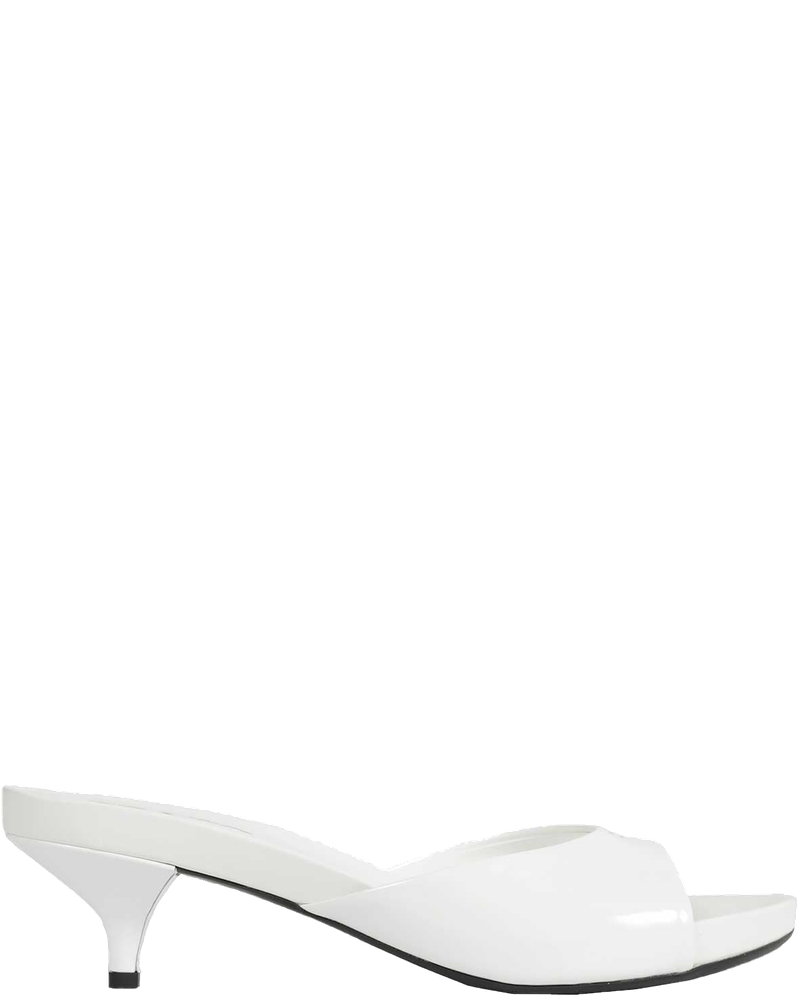 Оригінальна Patent Leather Kitten Heel Sandals Prada