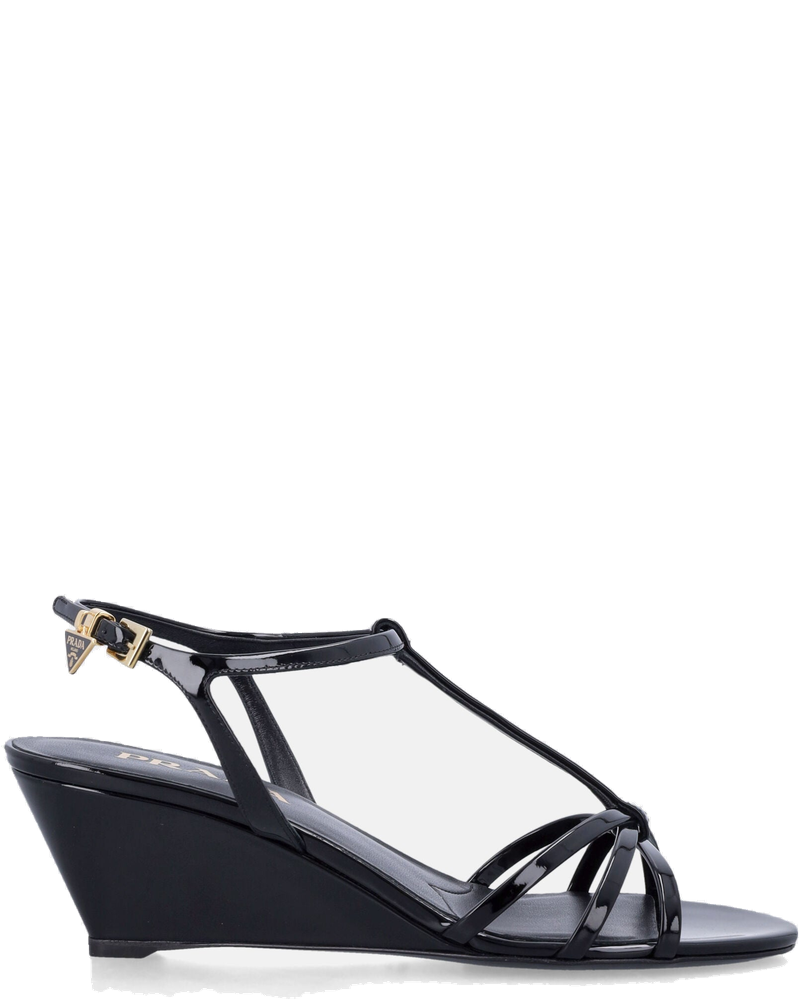 Patent Leather Wedge Sandals Prada оригінал – Купити в Україні