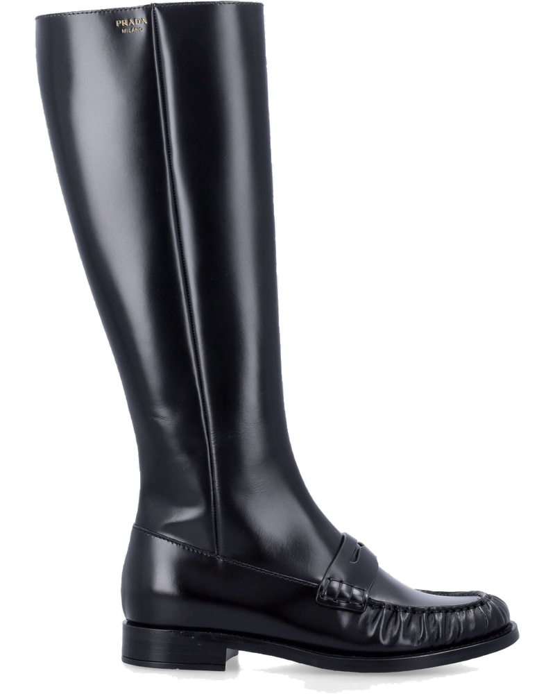 Polished Leather Penny Knee High Boots Prada оригінал – Купити в Україні