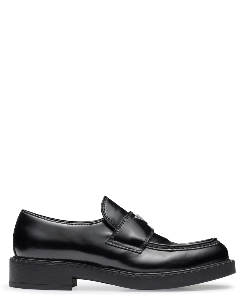 Оригінальна Chocolate Brushed Leather Loafers Prada