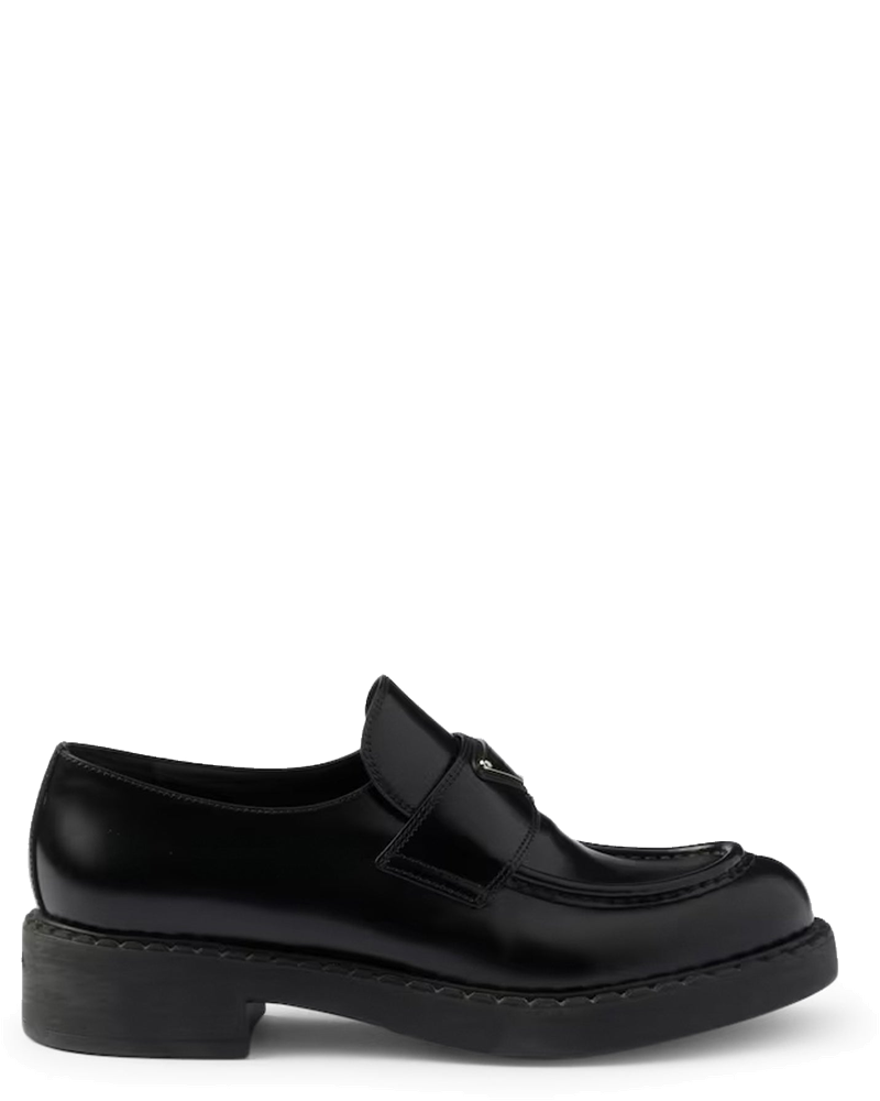 Оригінальна Chocolate Brushed Leather Loafers Prada