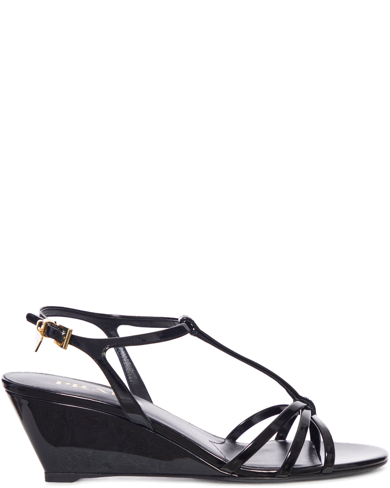 Patent Leather Wedge Sandals Prada оригінал – Купити в Україні