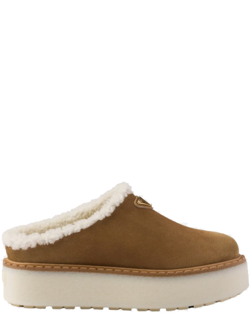 Suede Slippers With Flatform Sole Prada – Гарантія оригінальності