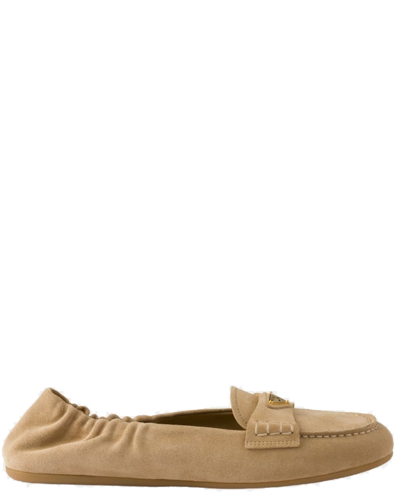 Suede Loafers With Monoblock Rubber Sole Prada – Гарантія оригінальності