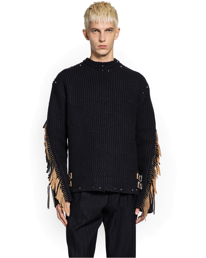 Wool Sweater With Fringes And Studs Prada оригінал – Купити в Україні