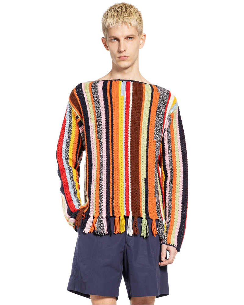 Wool Crochet Boat Neck Sweater Prada оригінал – Купити в Україні