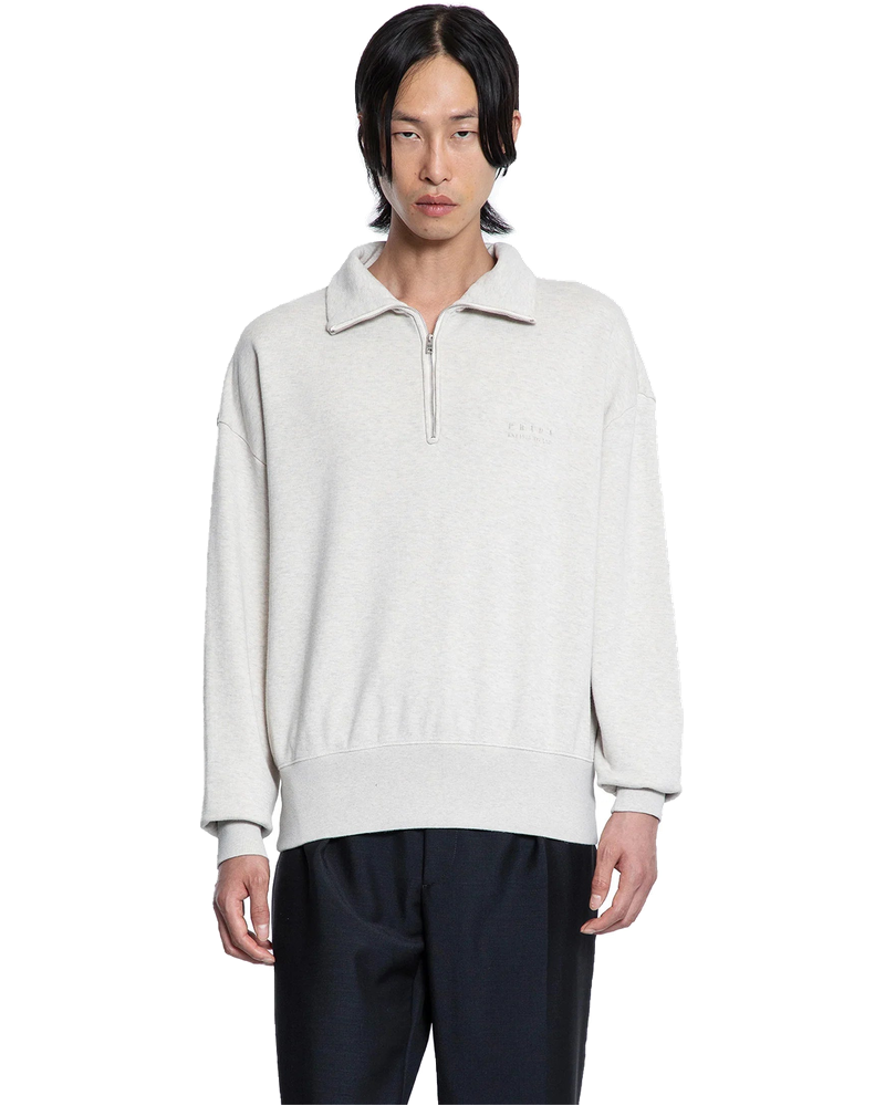 Оригінальна Soft Cotton Quarter-Zip Sweatshirt Prada