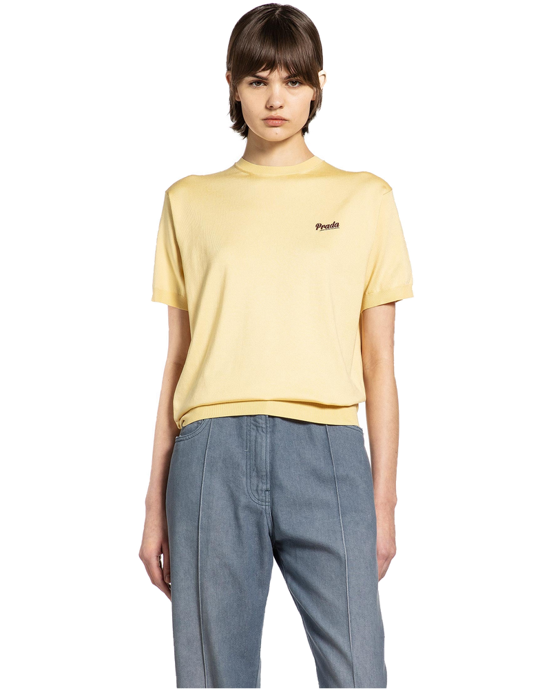 Оригінальна Ribbed Crewneck Knit Prada