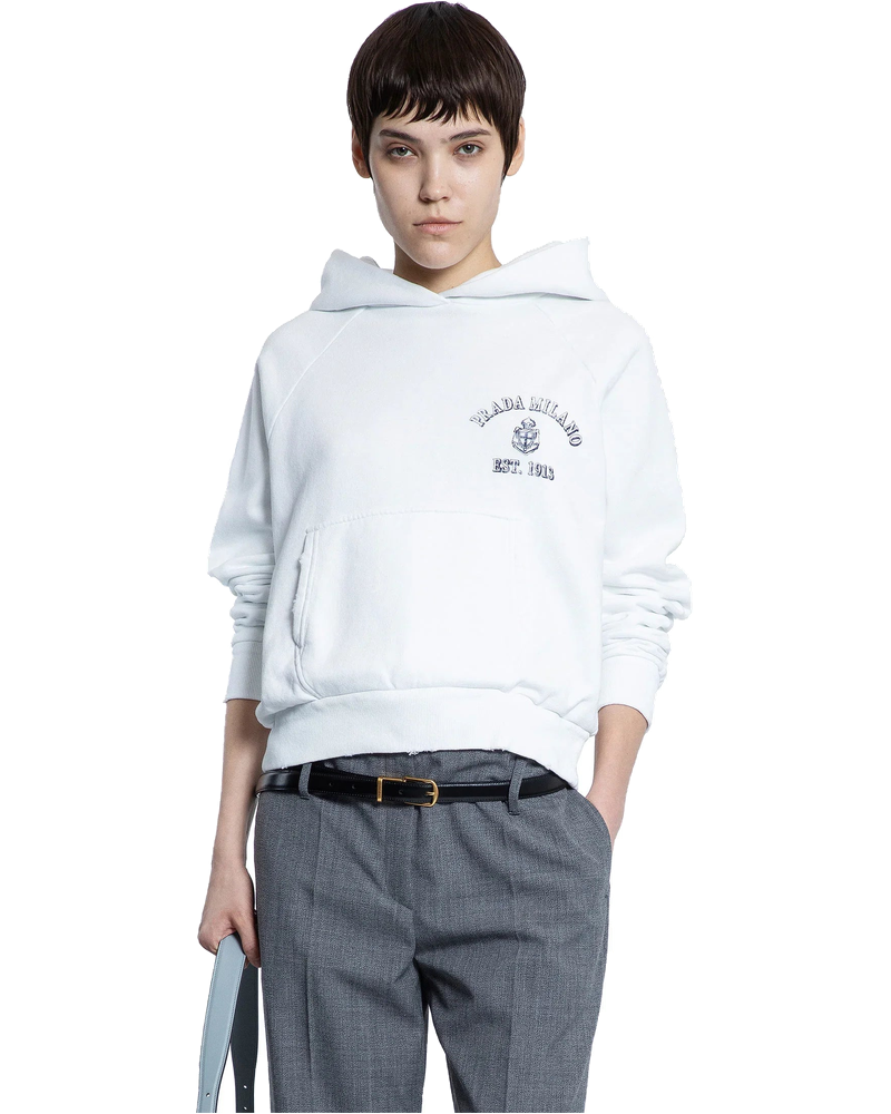 College Logo Boxy Hoodie Prada – Гарантія оригінальності
