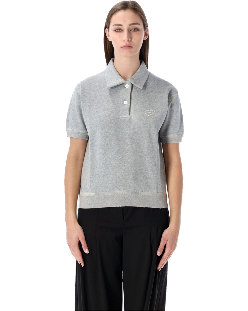 Vintage Effect Cotton Fleece Polo Prada оригінал – Купити в Україні
