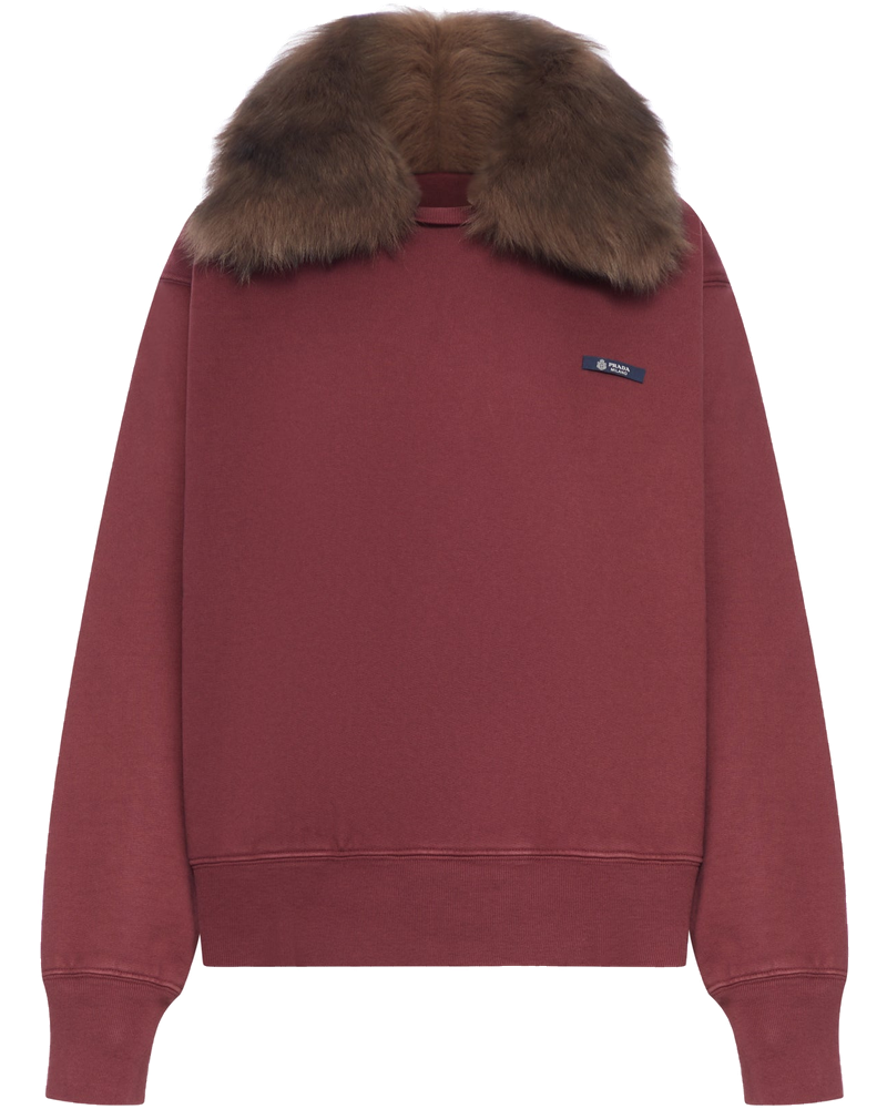 Sweatshirt With Removable Fur Collar Prada оригінал – Купити в Україні