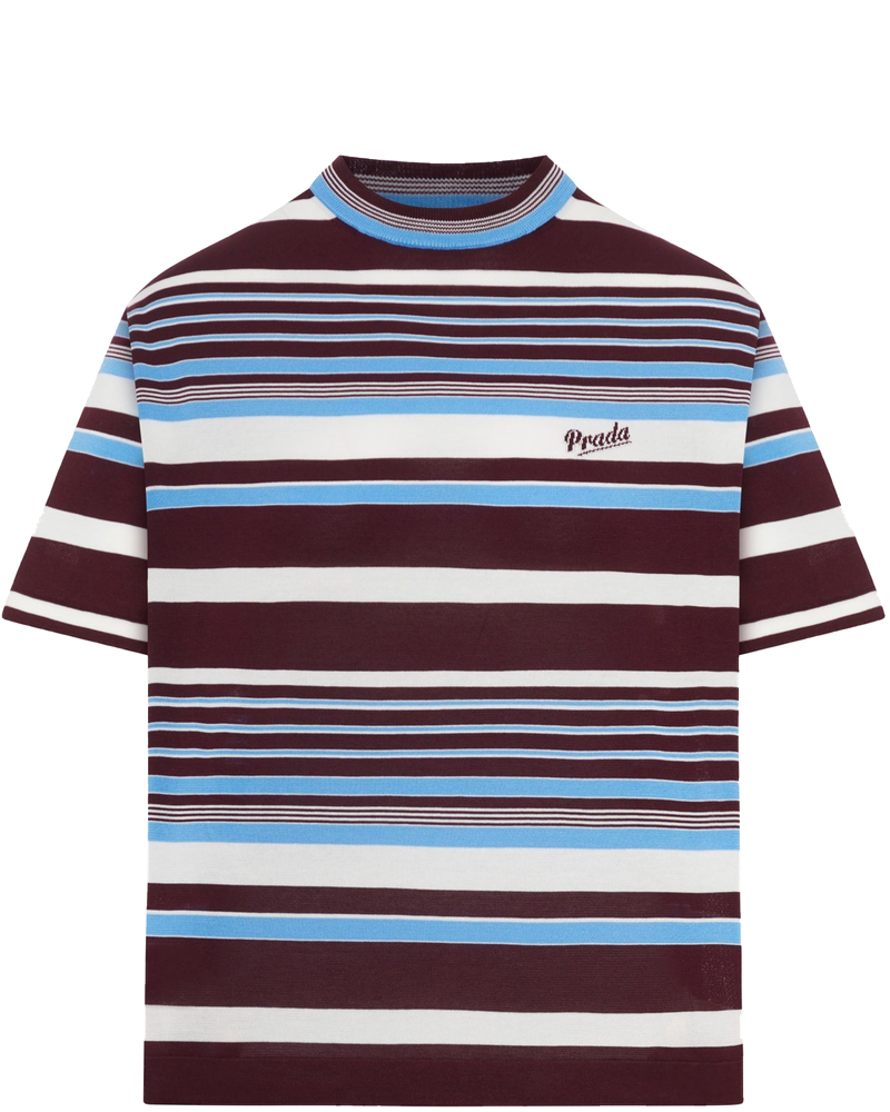 Striped Cotton Crew Neck Sweater Prada оригінал – Купити в Україні