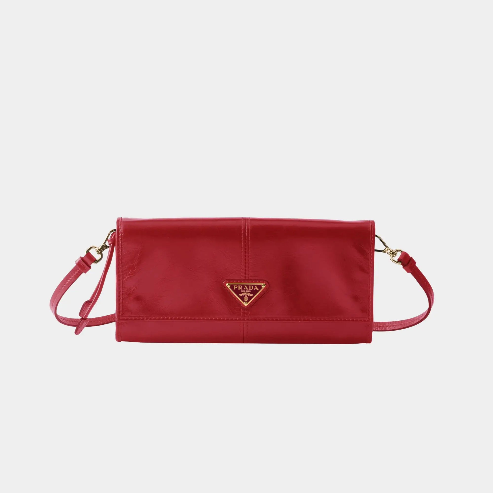 Leather Wallet With Shoulder Strap Prada оригінал – Купити в Україні – боковий вид