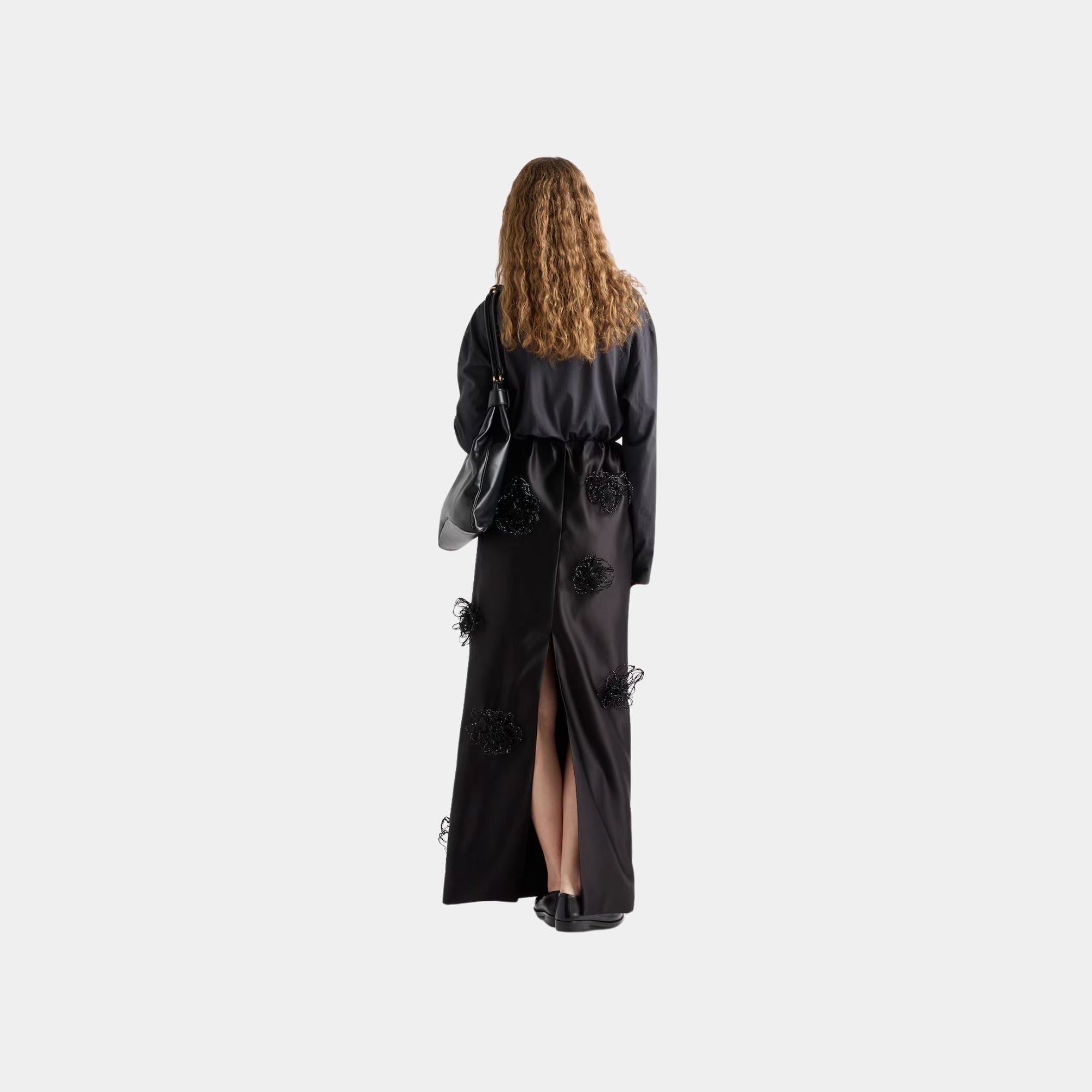 Long Embroidered Double Satin Skirt Prada оригінал – Купити в Україні – вид ззаду