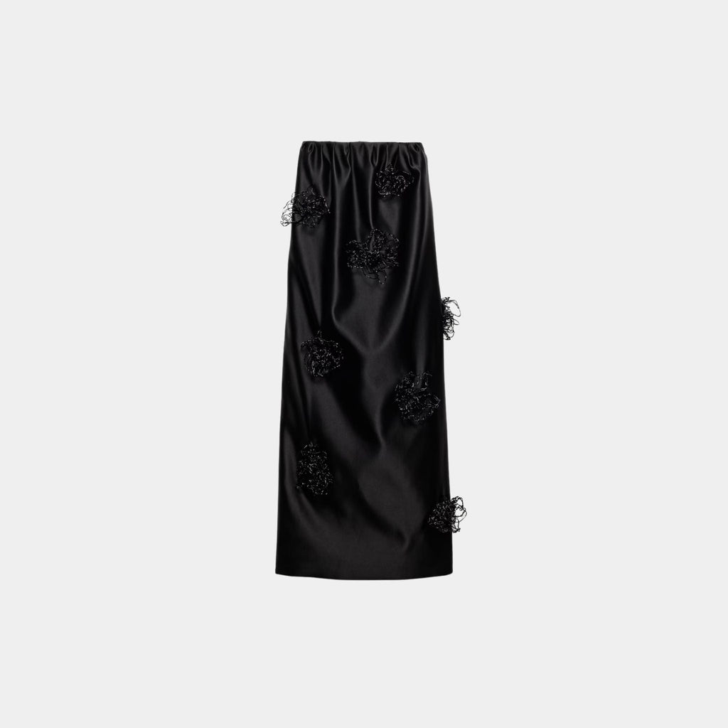 Long Embroidered Double Satin Skirt Prada оригінал – Купити в Україні – боковий вид
