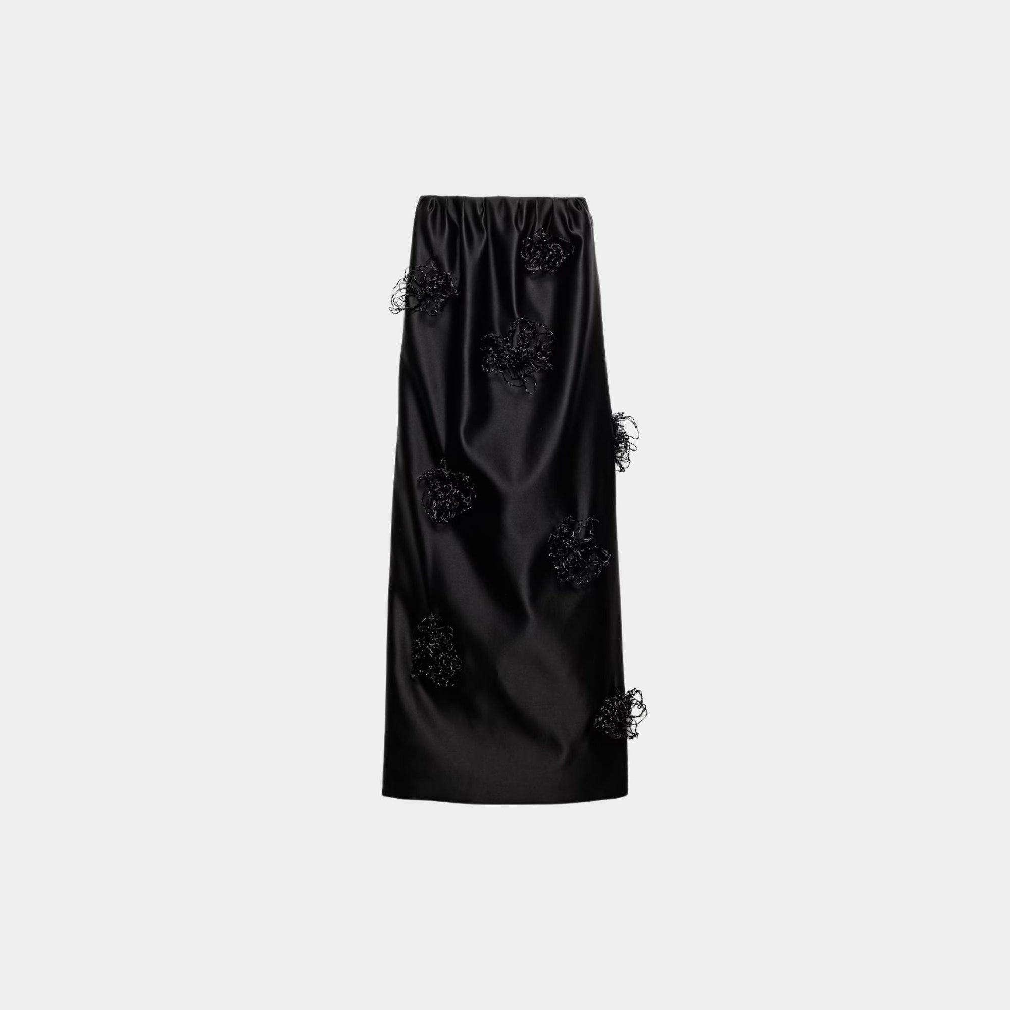 Long Embroidered Double Satin Skirt Prada оригінал – Купити в Україні – боковий вид