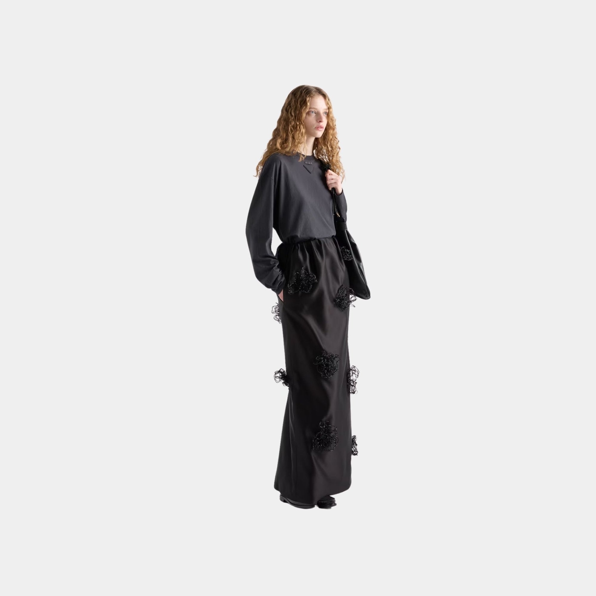 Long Embroidered Double Satin Skirt Prada оригінал – Купити в Україні – детальний вид