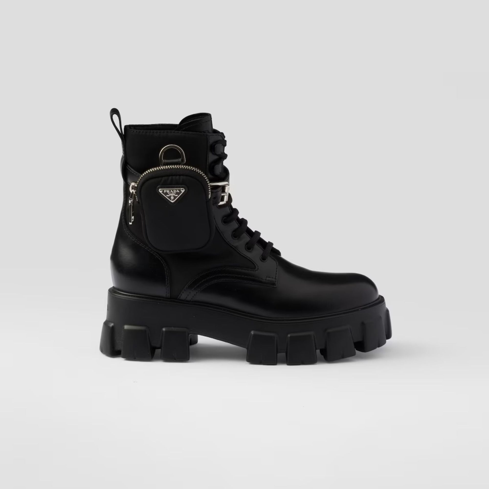 Monolith Leather And Re-Nylon Boots With Pouch Prada – Гарантія оригінальності – збільшений вид