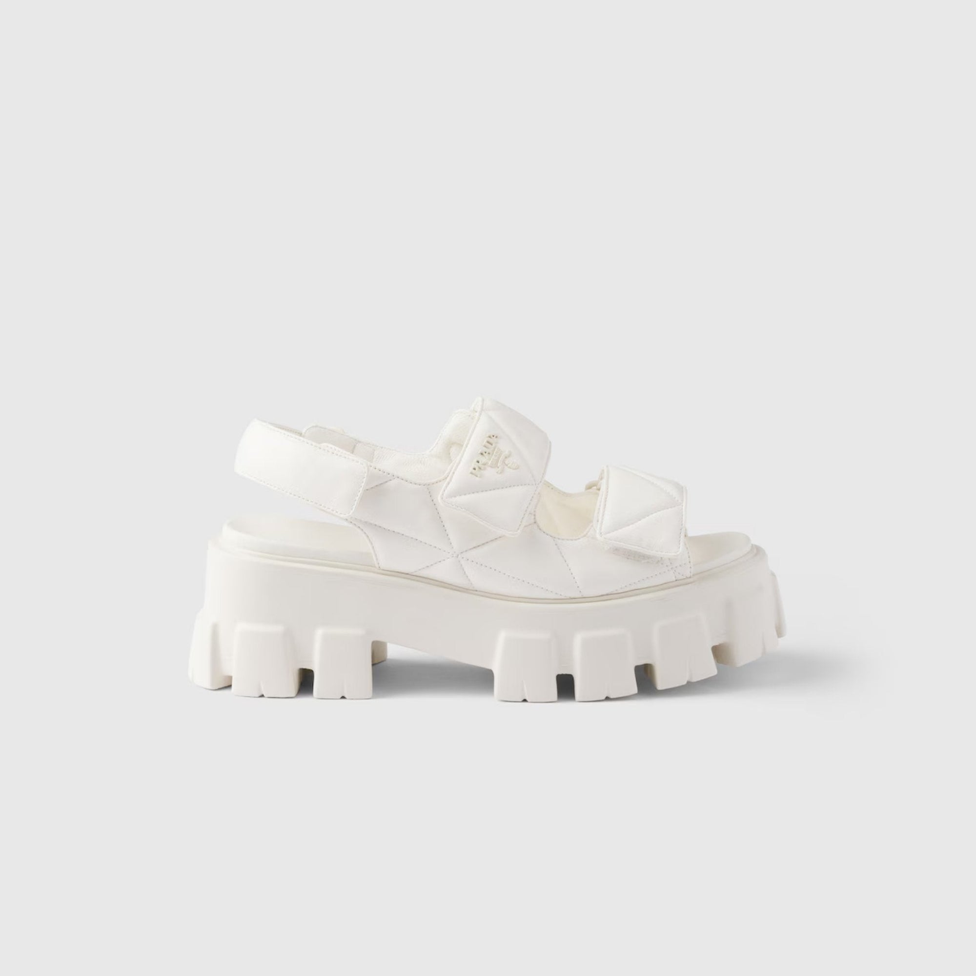 Monolith Nappa Lambskin Leather Sandals Prada – Гарантія оригінальності – боковий вид