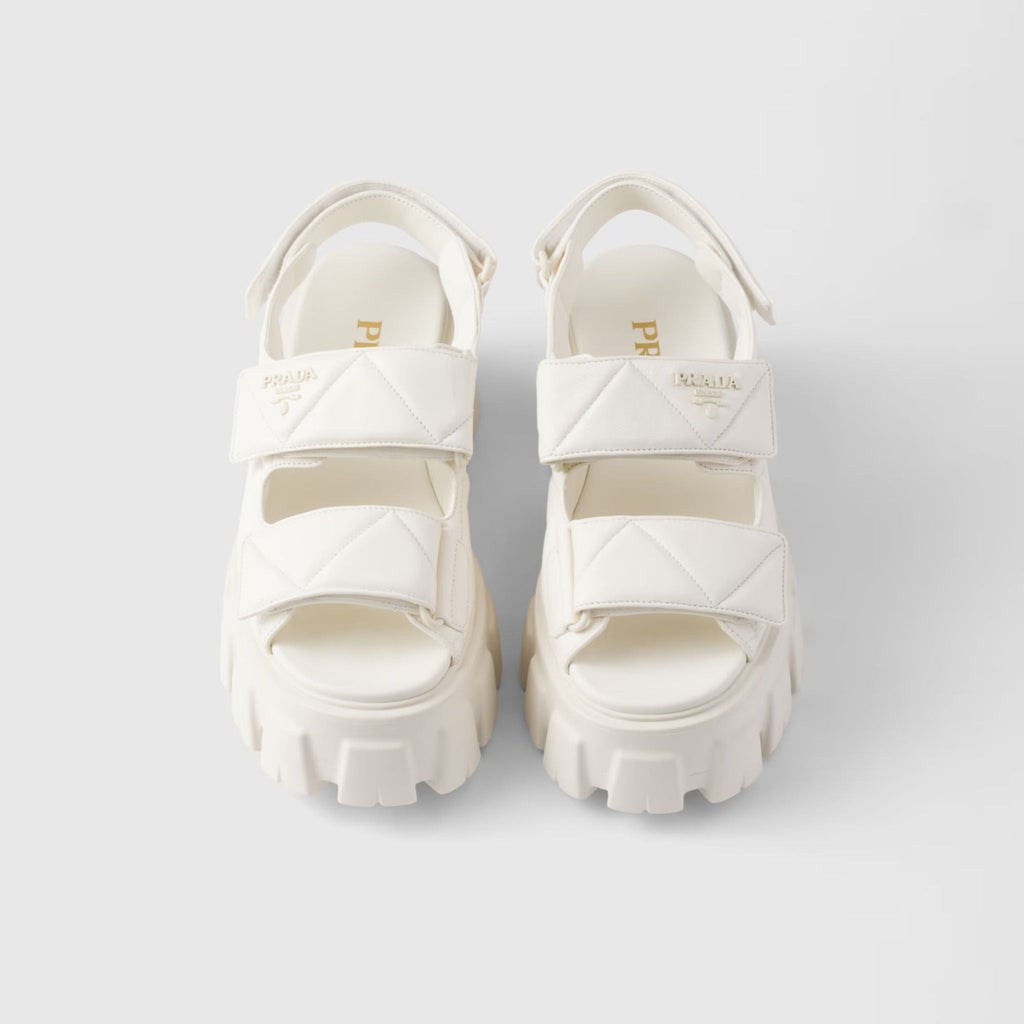 Monolith Nappa Lambskin Leather Sandals Prada – Гарантія оригінальності – вид ззаду