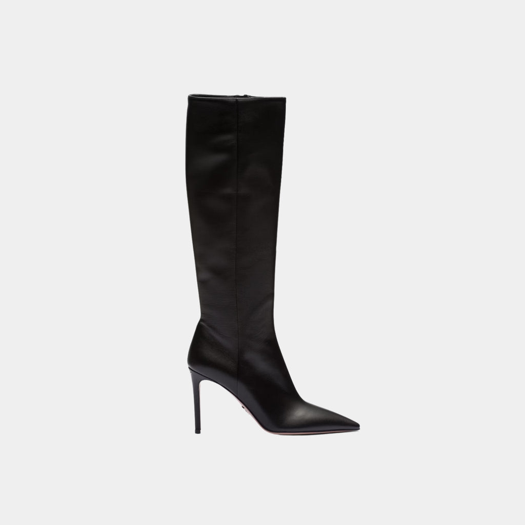 Nappa Leather Knee High Boots Prada – Гарантія оригінальності – боковий вид