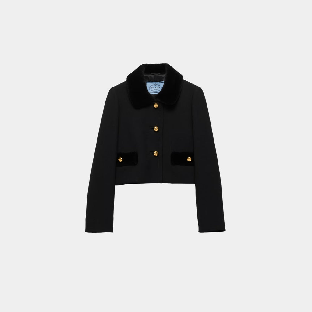 Оригінальна Natté Single-Breasted Jacket Prada – боковий вид