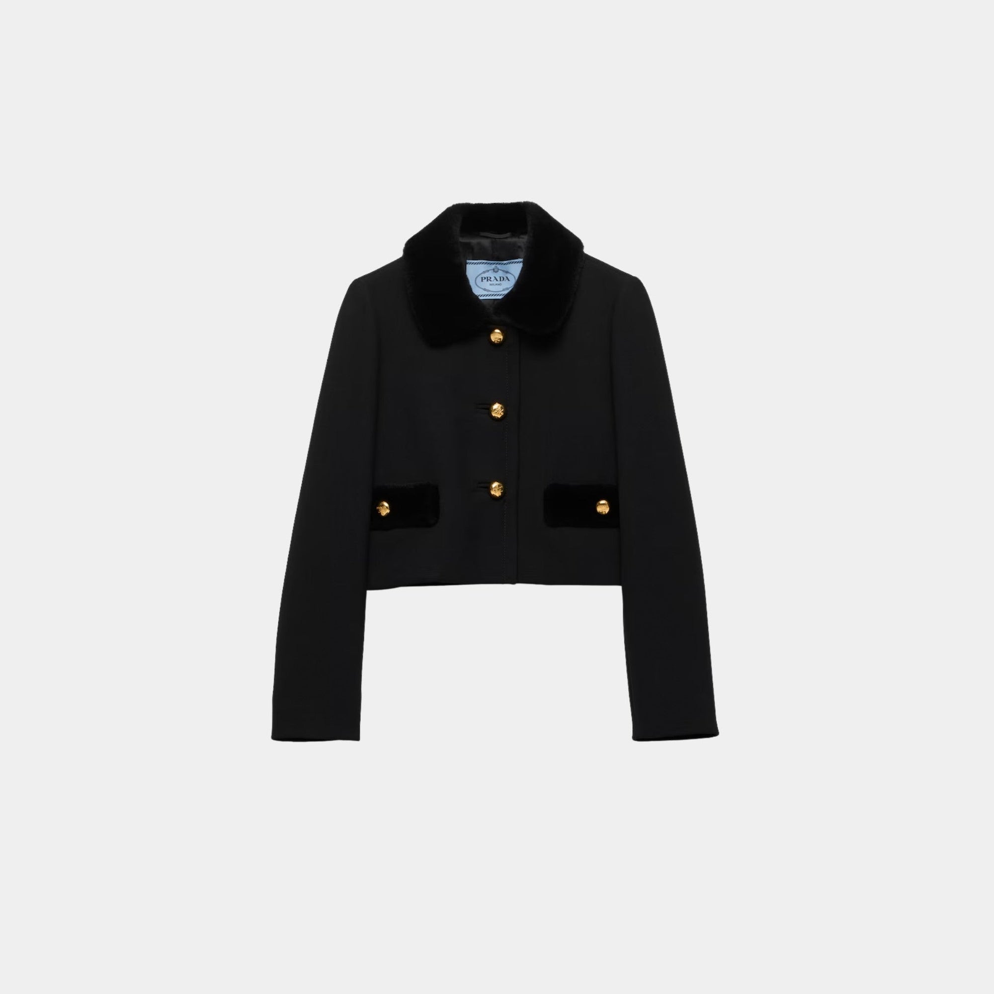 Оригінальна Natté Single-Breasted Jacket Prada – боковий вид