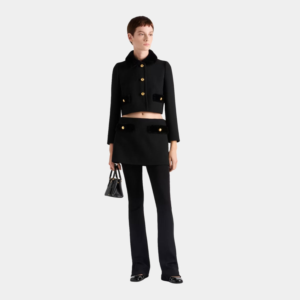 Оригінальна Natté Single-Breasted Jacket Prada – вид ззаду