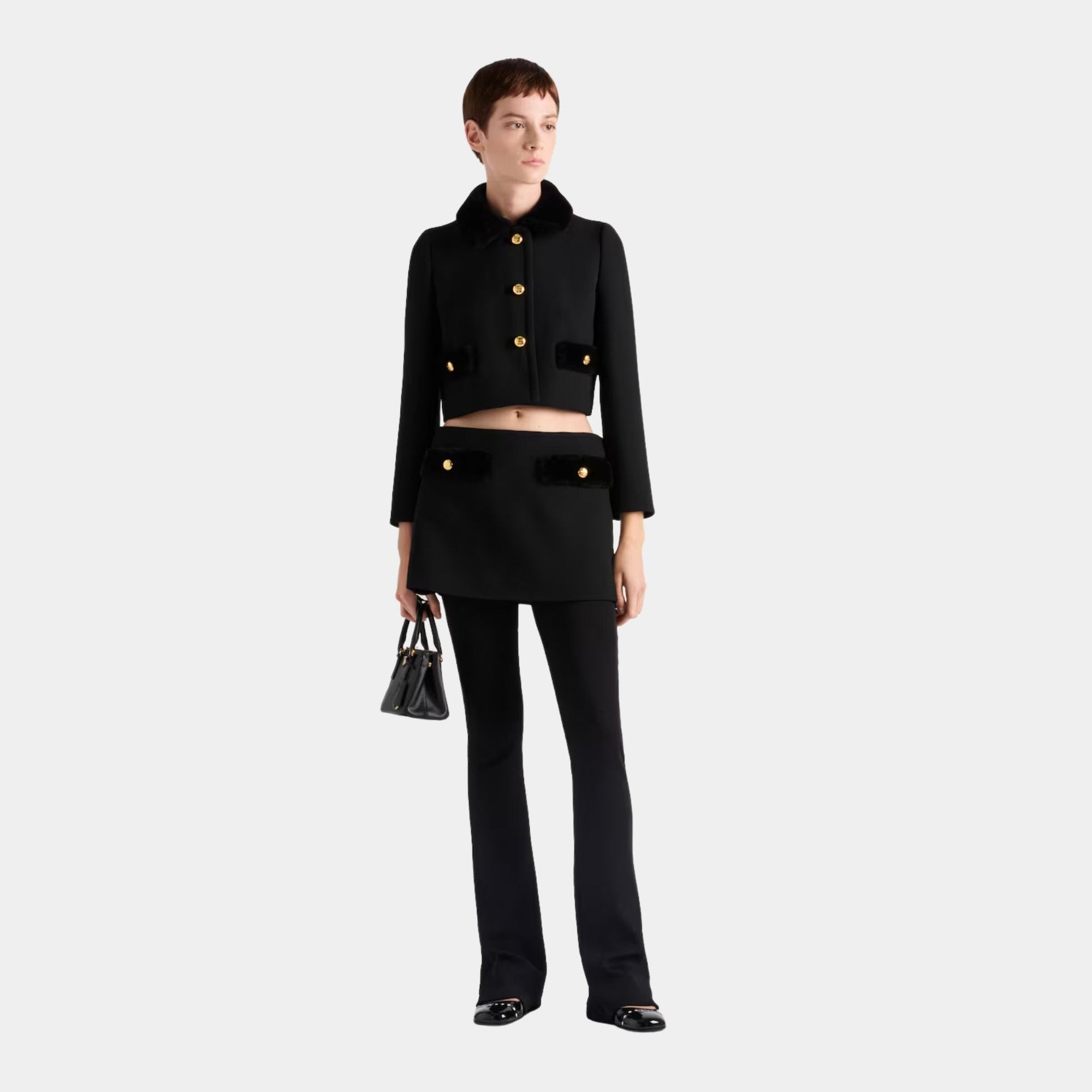 Оригінальна Natté Single-Breasted Jacket Prada – вид ззаду