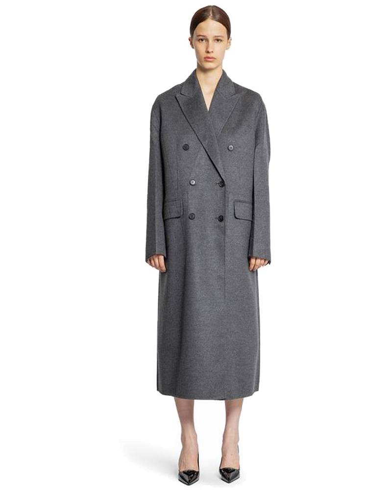 Оригінальна Wool Cashmere Double-Breasted Overcoat Prada