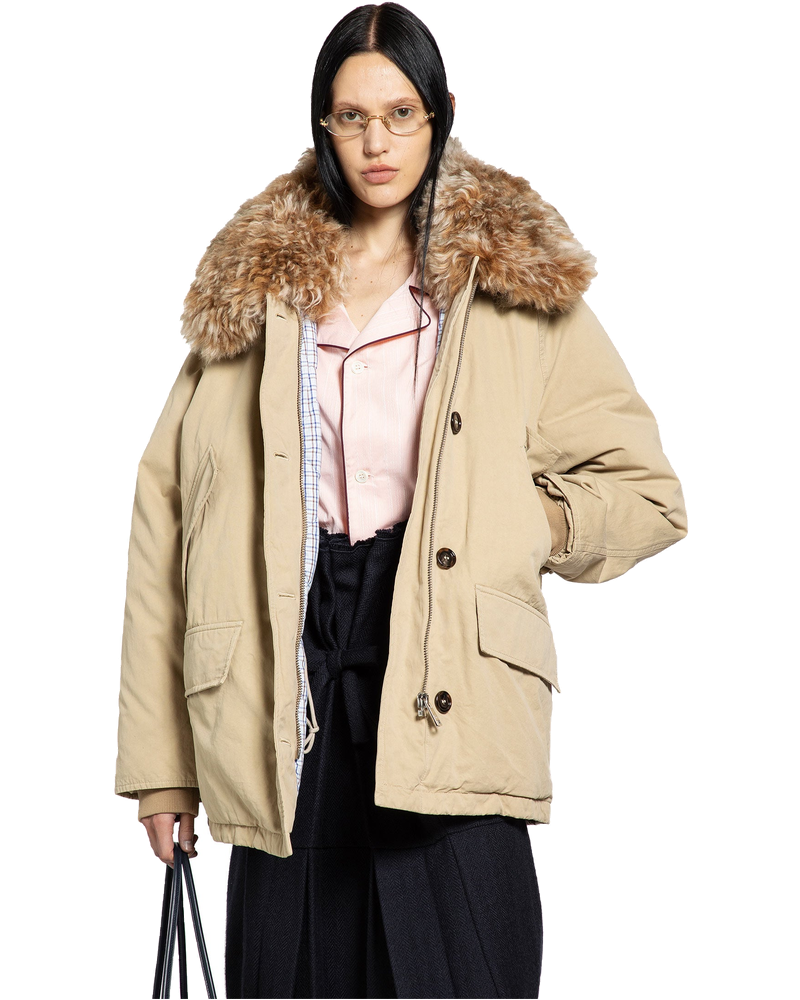 Shearling Trimmed Padded Jacket Prada – Гарантія оригінальності