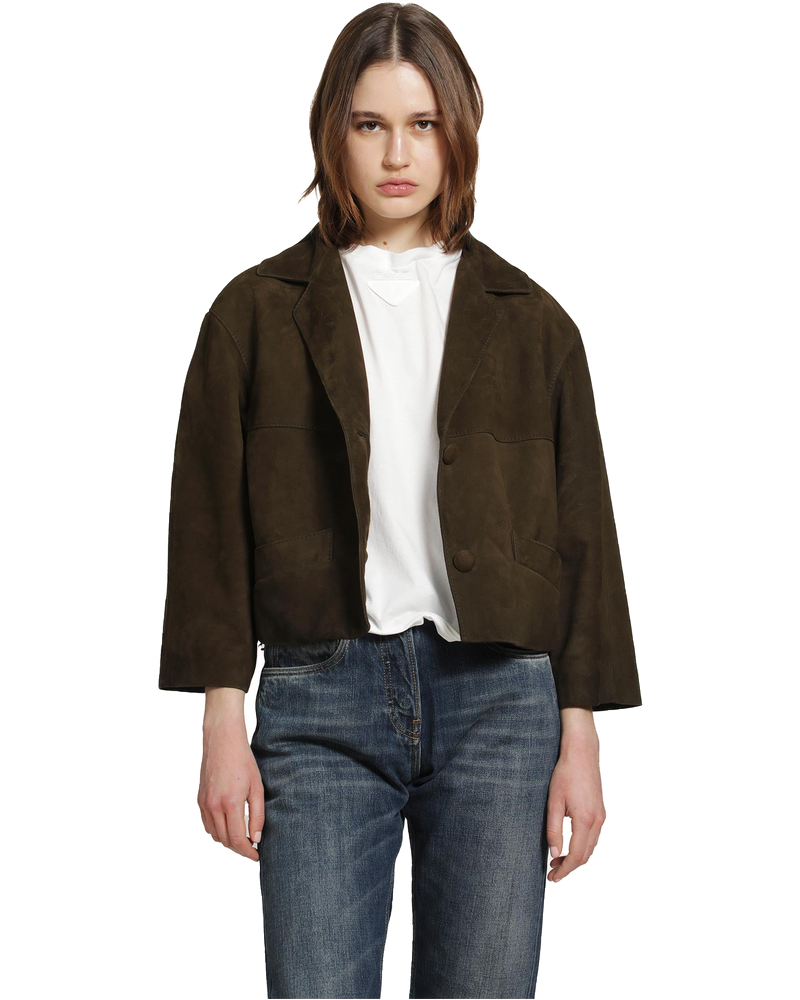 Cropped Suede Jacket Prada оригінал – Купити в Україні