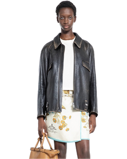 Оригінальна Leather Blouson Jacket Prada