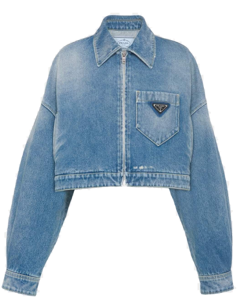 Cropped Organic Denim Jacket Prada оригінал – Купити в Україні