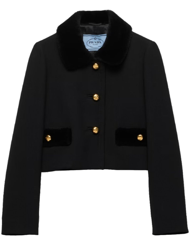 Оригінальна Natté Single-Breasted Jacket Prada