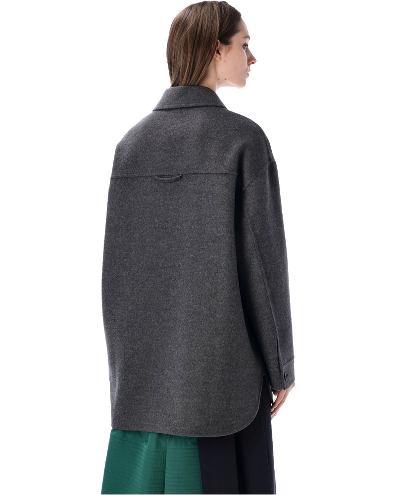 Оригінальна Shirt Coat Logo Patch Dark Gray Prada