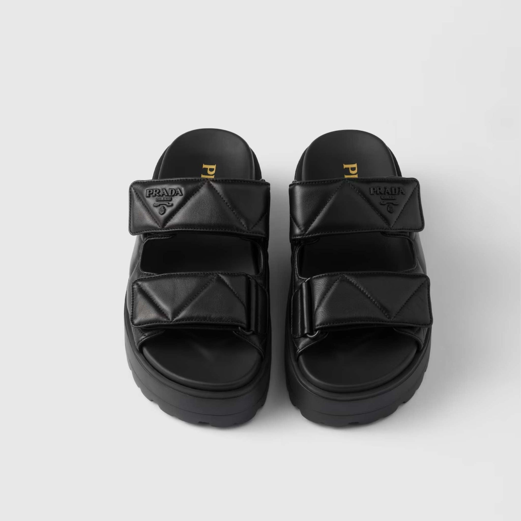 Оригінальна Padded Nappa Leather Slides With Rubber Platform Soles Prada – детальний вид