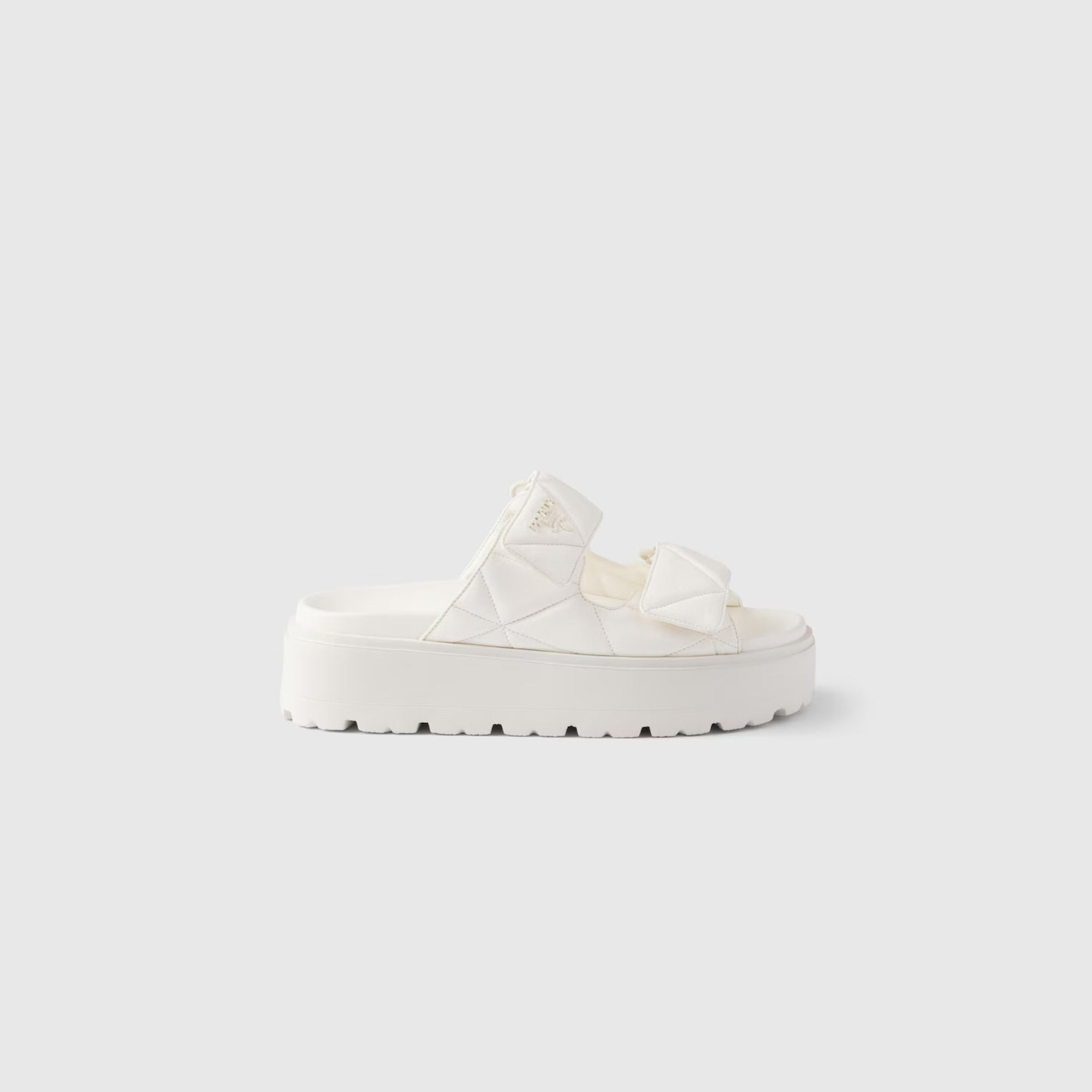 Оригінальна Padded Nappa Leather Slides With Rubber Platform Soles Prada – збільшений вид