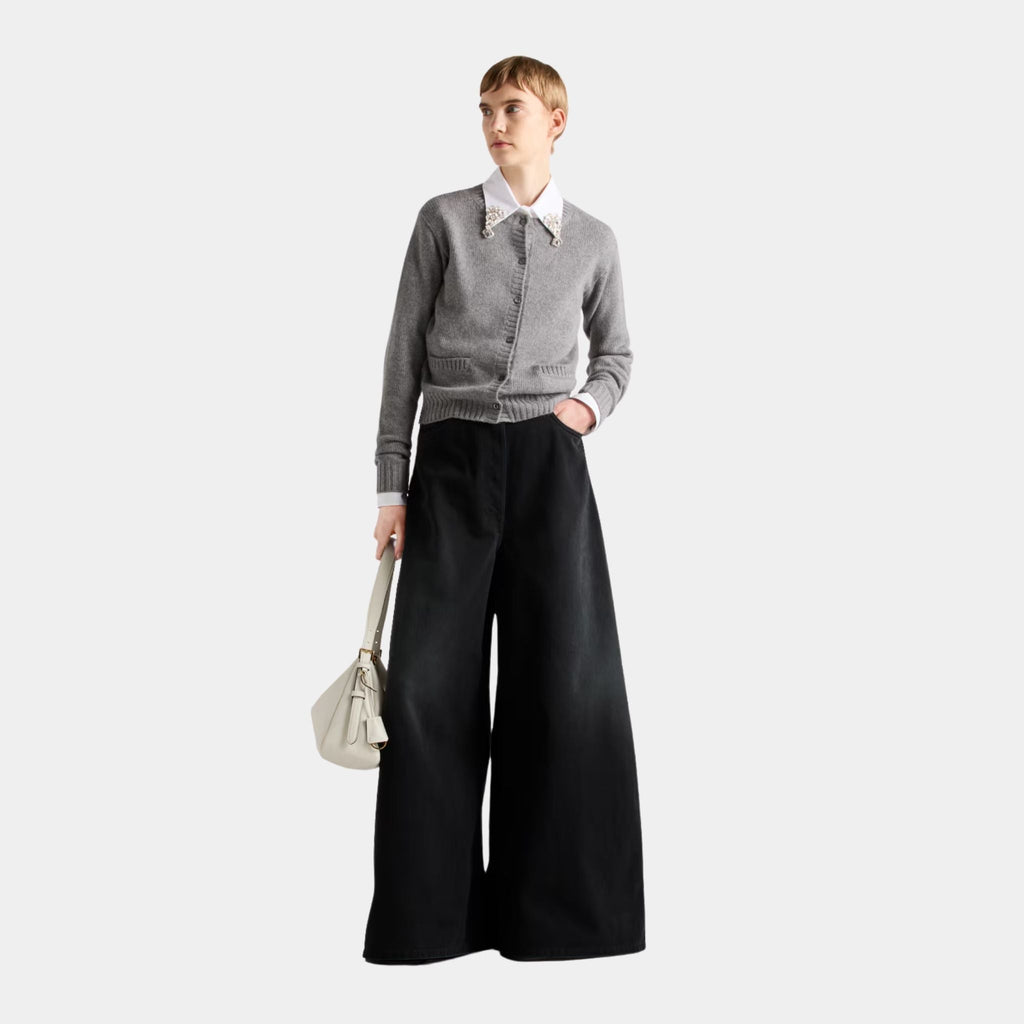 Palazzo Black Denim Jeans Prada оригінал – Купити в Україні – вид ззаду