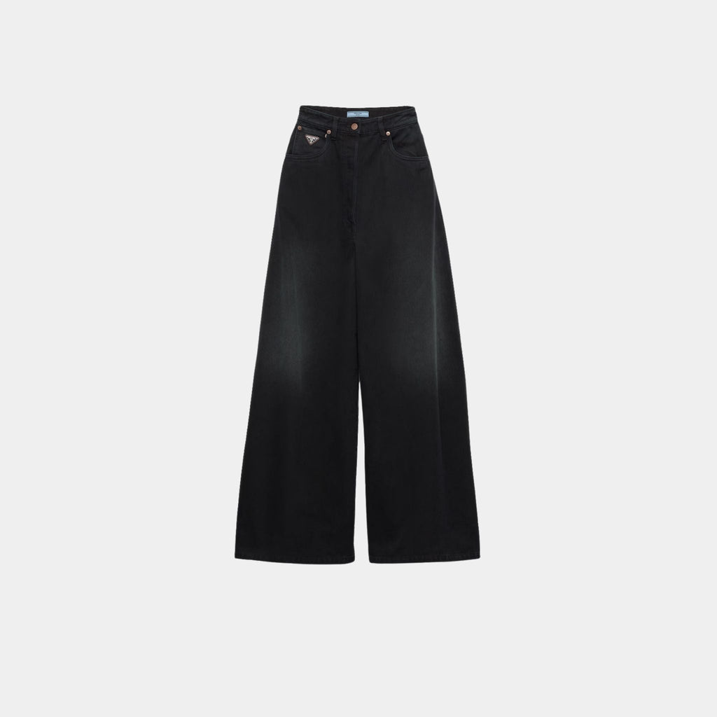 Palazzo Black Denim Jeans Prada оригінал – Купити в Україні – боковий вид